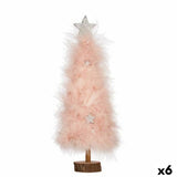 Sapin de Noël Rose Bois Plastique 9 x 34 x 9 cm (6 Unités) - Sapin Belge