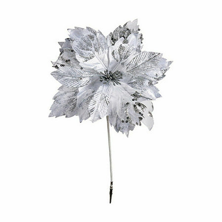 Fleur décorative Blanc Plastique 32 x 48 x 32 cm (12 Unités) - Sapin Belge
