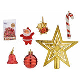 Ensemble Décorations de Noël Rouge Doré PVC (12 Unités) - Sapin Belge