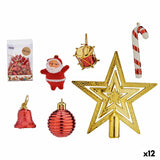 Ensemble Décorations de Noël Rouge Doré PVC (12 Unités) - Sapin Belge