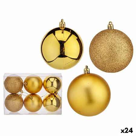 Lot de boules de Noël Doré PVC Ø 8 cm (24 Unités) - Sapin Belge