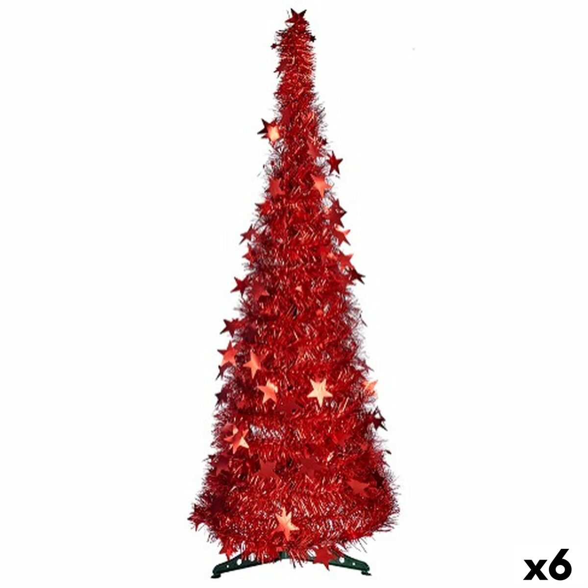 Sapin de Noël 150 cm 38 x 38 x 150 cm Rouge guirlande (6 Unités) - Sapin Belge