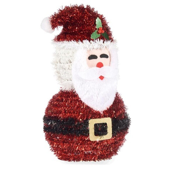 Père Noël guirlande Blanc Noir Rouge polypropylène PET 13,5 x 26 x 13,5 cm (12 Unités) - Sapin Belge