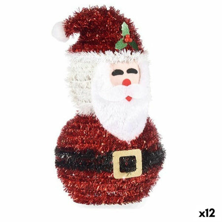 Père Noël guirlande Blanc Noir Rouge polypropylène PET 13,5 x 26 x 13,5 cm (12 Unités) - Sapin Belge