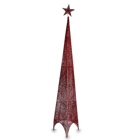 Sapin de Noël Tour Étoile Rouge Métal Plastique 34 x 154 x 34 cm (6 Unités) - Sapin Belge
