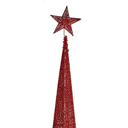 Sapin de Noël Tour Rouge Métal Plastique 42 x 218 x 42 cm (3 Unités) - Sapin Belge