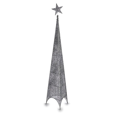 Sapin de Noël Tour Étoile Argenté Métal Plastique 34 x 154 x 34 cm (6 Unités) - Sapin Belge