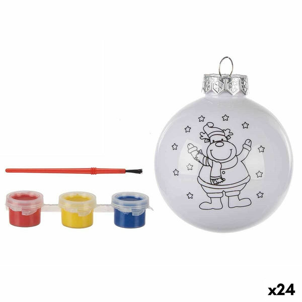 Boule de Noël Non peint Blanc polystyrène Ø 8 cm (24 Unités) - Sapin Belge