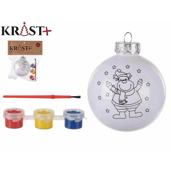 Boule de Noël Non peint Blanc polystyrène Ø 8 cm (24 Unités) - Sapin Belge