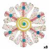 Décorations de Noël Flocons de neige Blanc Rouge 17 x 6 x 17 cm (8 Unités) - Sapin Belge