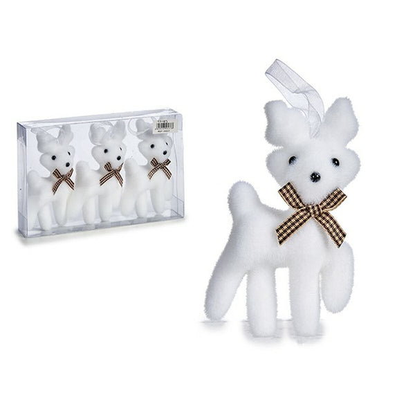 Décorations de Noël Lien Renne Blanc 4 x 11 x 7 cm (12 Unités) - Sapin Belge