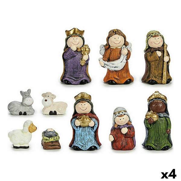 Lot Figurine pour crèche Multicouleur Céramique (4 Unités) - Sapin Belge