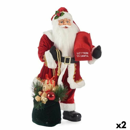 Père Noël Blanc Noir Rouge Plastique 30 x 60 x 40 cm (2 Unités) - Sapin Belge