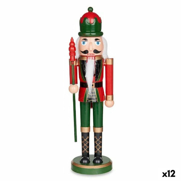 Figurine Décorative Casse-Noisette Rouge Vert Plastique 7,5 x 28,5 x 7,5 cm (12 Unités) - Sapin Belge