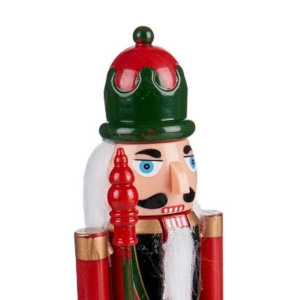 Figurine Décorative Casse-Noisette Rouge Vert Plastique 7,5 x 28,5 x 7,5 cm (12 Unités) - Sapin Belge