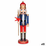 Figurine Décorative Casse-Noisette Bleu Rouge Plastique 10,5 x 28,5 x 7,5 cm (12 Unités) - Sapin Belge