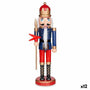 Figurine Décorative Casse-Noisette Bleu Rouge Plastique 10,5 x 28,5 x 7,5 cm (12 Unités) - Sapin Belge