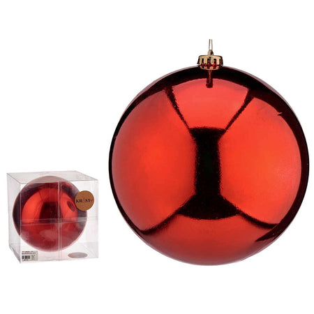 Boule de Noël Rouge Plastique 20 x 21 x 20 cm (12 Unités) - Sapin Belge