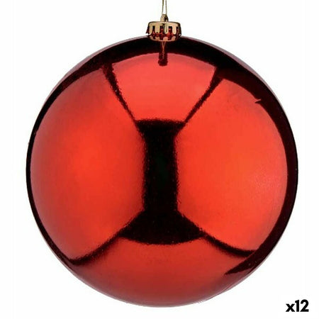 Boule de Noël Rouge Plastique 20 x 21 x 20 cm (12 Unités) - Sapin Belge