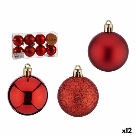 Lot de boules de Noël Ø 5 cm Rouge PVC (12 Unités) - Sapin Belge
